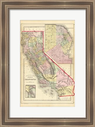 Framed California 1886 Print