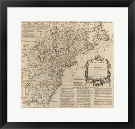 Framed North America 1755 Print