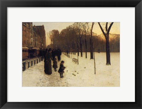 Framed Boston Common At Twilight Print