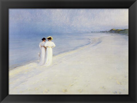 Framed Summer Afternoon On Skagen Beach Print