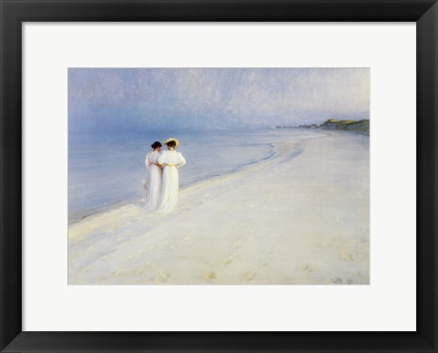 Framed Summer Afternoon On Skagen Beach Print