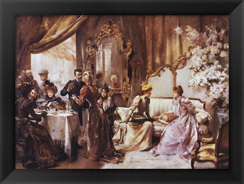 Framed Tea At The Hotel Deville Print