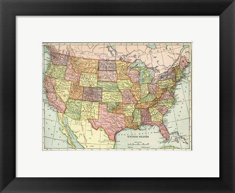 Framed USA Map Print