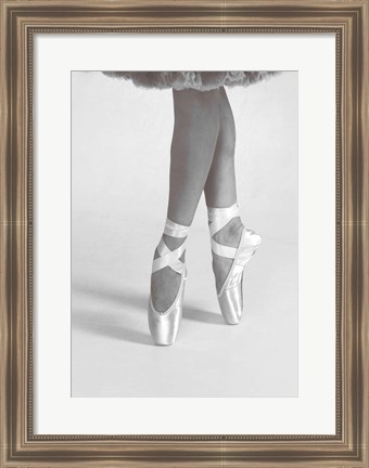 Framed Dancing En Pointe Black and White Print