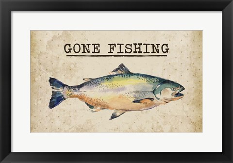 Framed Gone Fishing Salmon Color Print