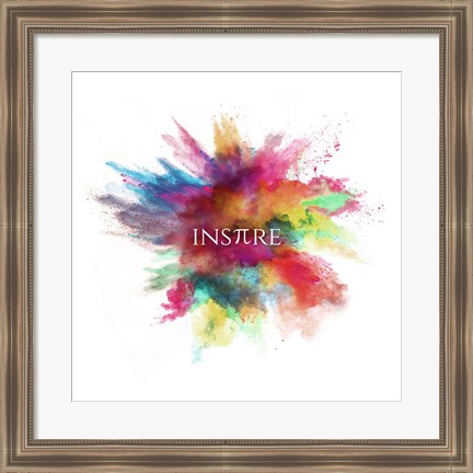 Framed Inspire Powder Explosion Rainbow Print