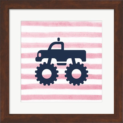 Framed Monster Truck Graphic Pink Part III Print