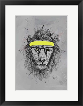 Framed Hipster Lion Print