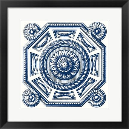 Framed Indigo Medallion II Print