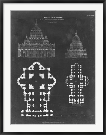 Framed Plan &amp; Elevation for St. Peter&#39;s &amp; St. Paul&#39;s Print