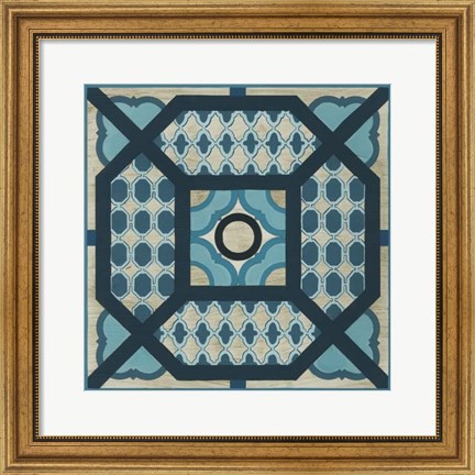 Framed Indigo Lattice VI Print