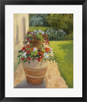 Framed Urns by the Villa Print