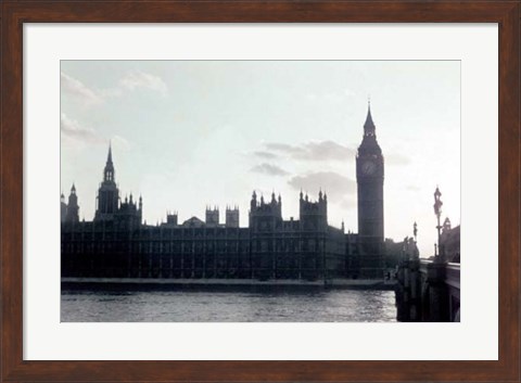 Framed Sunset on the River Thames Print