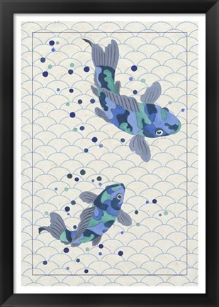 Framed Playful Koi I Print