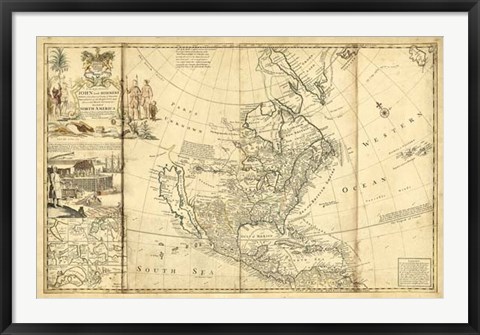 Framed Antique Map of America I Print