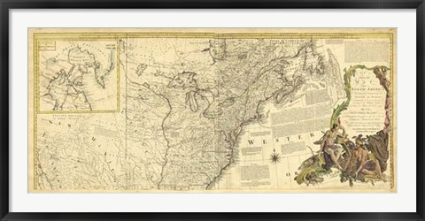 Framed Antique Map of America IV Print