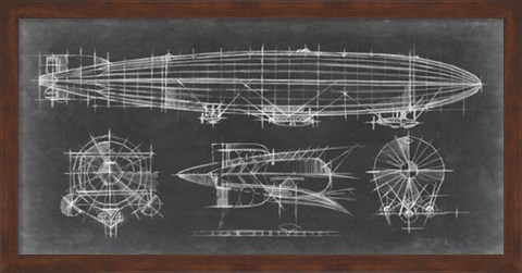 Framed Airship Blueprint Print