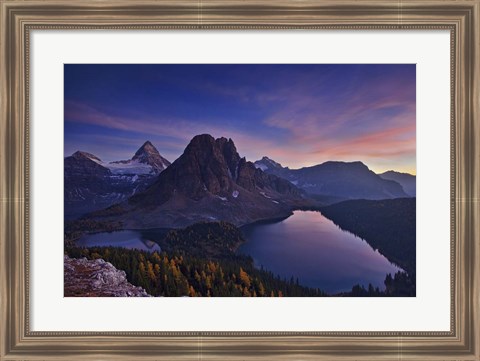 Framed Twilight At Mount Assiniboine Print