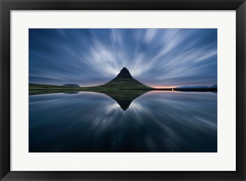 Framed Night At Kirkjufell Print