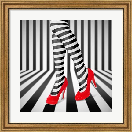 Framed Red Shoes Print