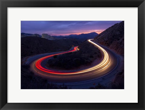 Framed Headlights and Brake Lights Print