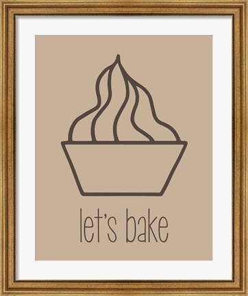 Framed Let&#39;s Bake - Dessert V Brown Print