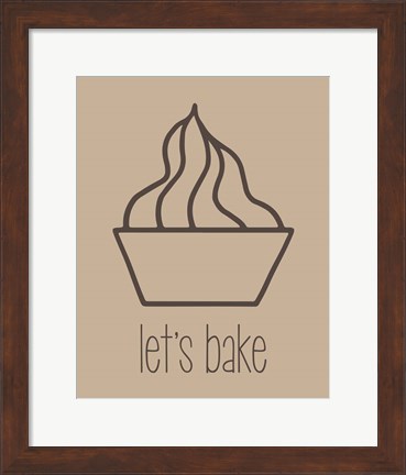 Framed Let&#39;s Bake - Dessert V Brown Print