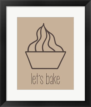 Framed Let&#39;s Bake - Dessert V Brown Print