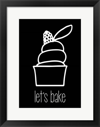 Framed Let&#39;s Bake - Dessert III Black Print