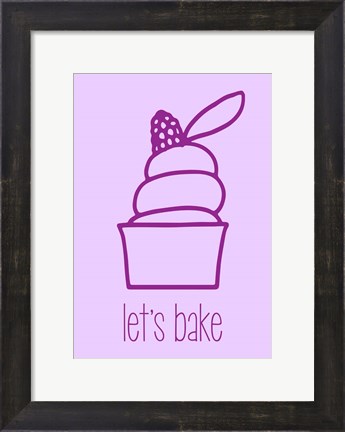 Framed Let&#39;s Bake - Dessert III Purple Print