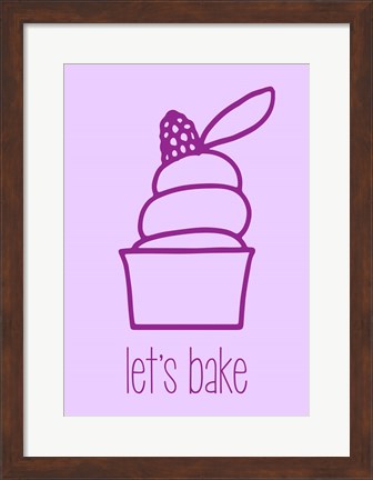 Framed Let&#39;s Bake - Dessert III Purple Print