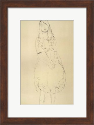 Framed Girl Standing with Hands Clasped Print