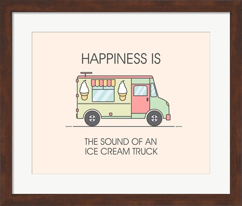 Framed Ice Cream Truck Green Print