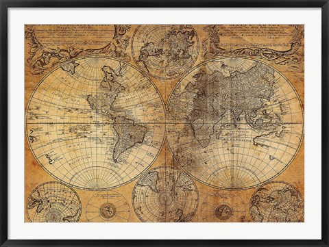 Framed Vintage Map Print