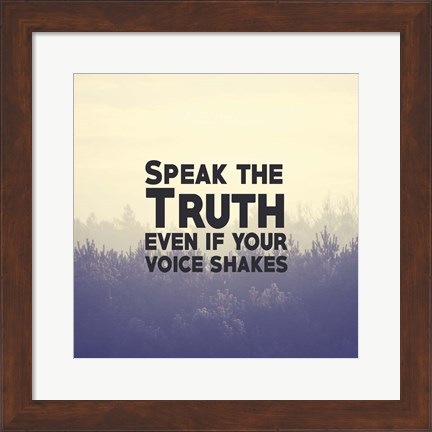 Framed Speak The Truth - Yellow Print