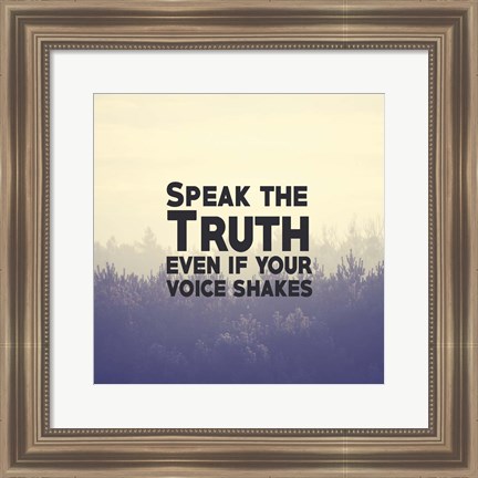 Framed Speak The Truth - Yellow Print