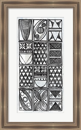 Framed Patterns of the Amazon IV BW Print