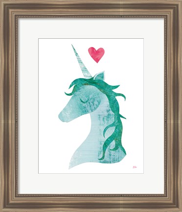 Framed Unicorn Magic II Heart Print