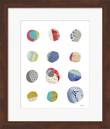 Framed Geometric Collage II on White Print