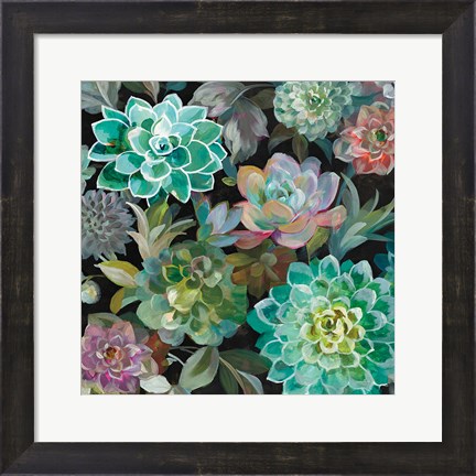 Framed Floral Succulents v2 Crop Print