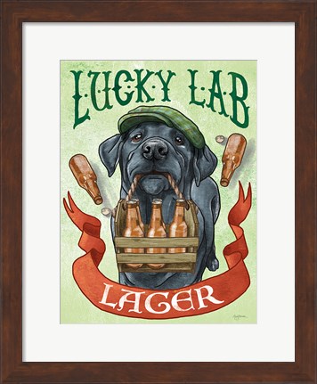 Framed Beer Dogs V Print