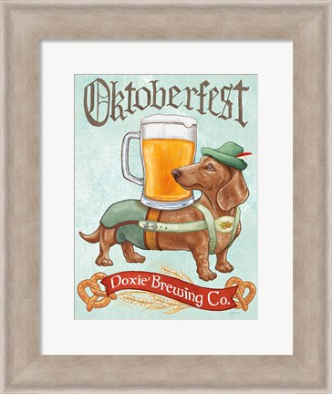 Framed Beer Dogs III Print