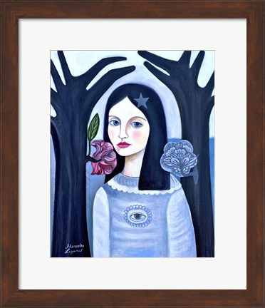 Framed Doll in the Woods Print