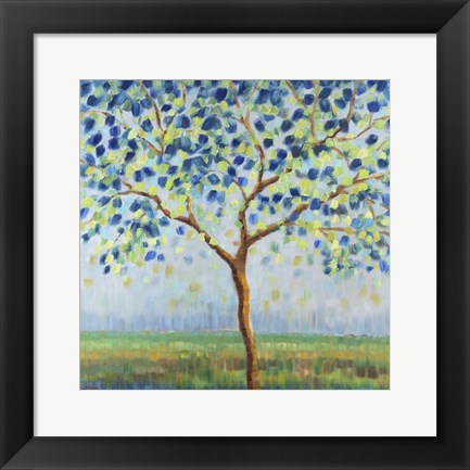 Framed Tree in Blue Print