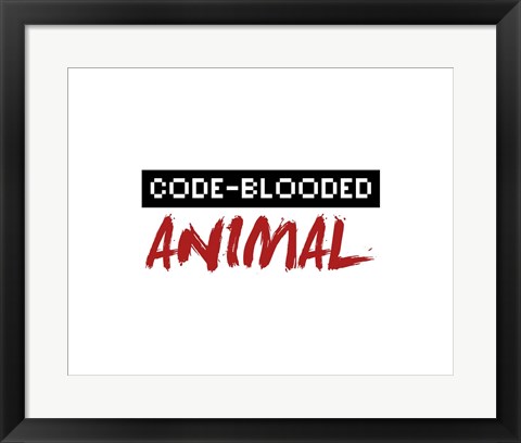 Framed Code-Blooded Animal - White Print