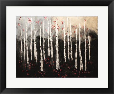 Framed Little Red Birch Forest Print