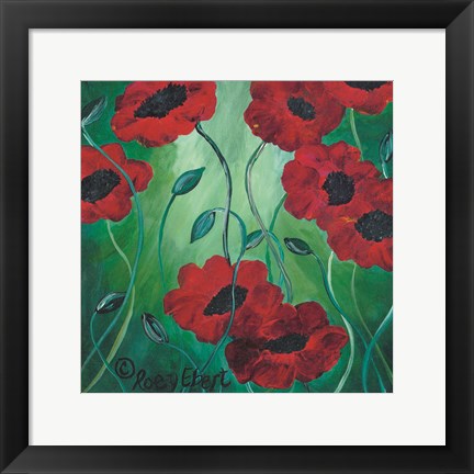 Framed Poppies in Bloom Print