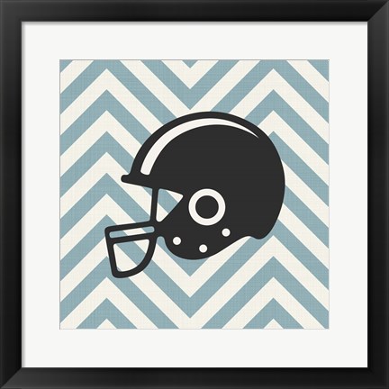 Framed Eat Sleep Play Football - Blue Part III Print