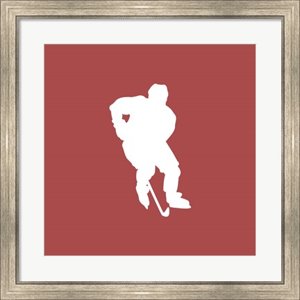 Framed Hockey Player Silhouette - Part I Print