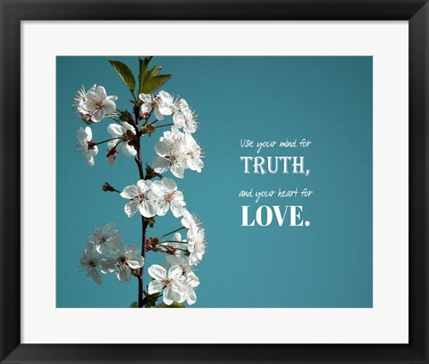 Framed Use Your Mind For Truth - Flowers on Branch Color Print